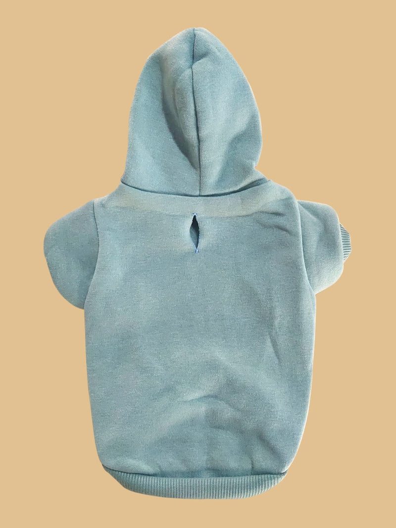 QWINEE Basic Dog Hoodie, Dog Warm Jacket, Cat Apparel, Dog Shirt, Dog Clothes for Puppy Kitten Small Medium Dogs Cats Cadet Blue M - PawsPlanet Australia