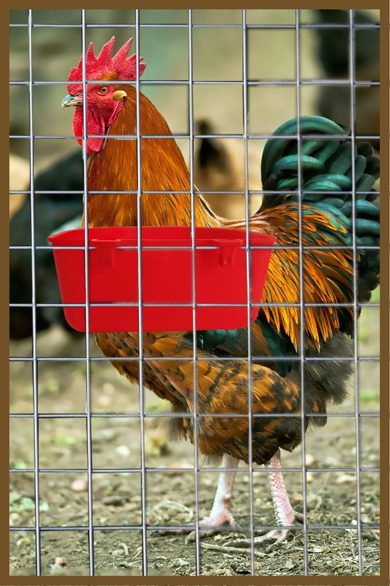 5 Pack Cage Cups Chicken Birds Feeder Water Bowl 25 OZ Rabbit Feeding Watering Dish for Travel Carrier Cat Puppy Food Dispenser Hanging Wire Cages Treats Box Seed Drinking Coop Cup Birdbath Red 25 OZ Pack of 5 - PawsPlanet Australia