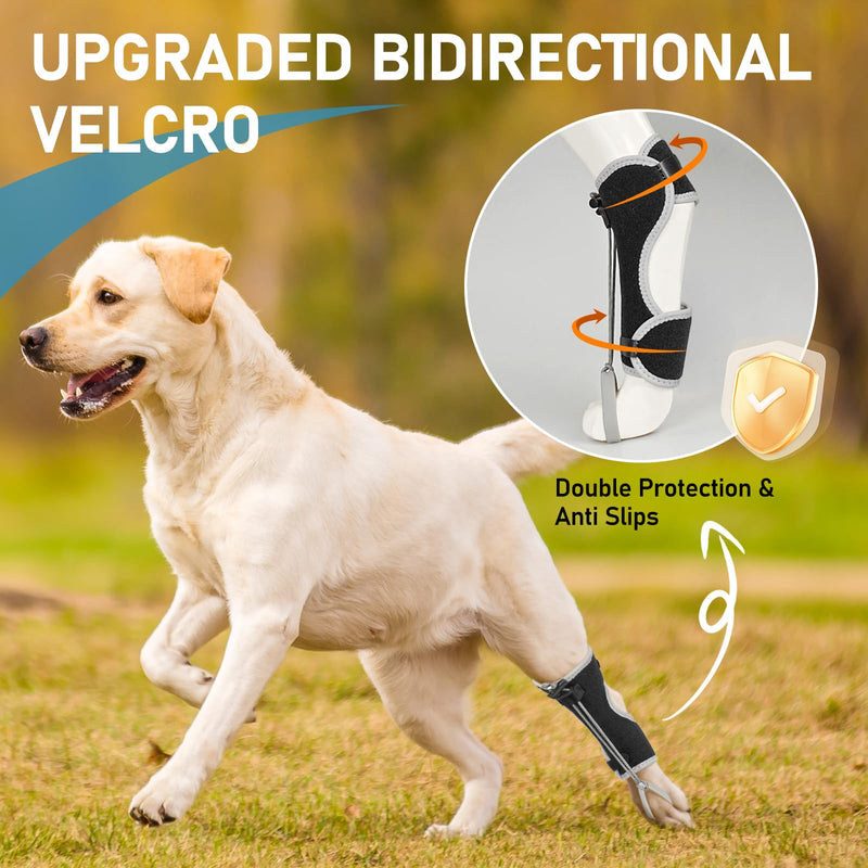 Supet Knuckling Brace for Dogs, Comfortable Foot Splint, Ankle Brace Back Leg for Toe Dragging Cause by Myelopathy, Sciatic Nerve Insufficiency & Herniated Disc, Black S