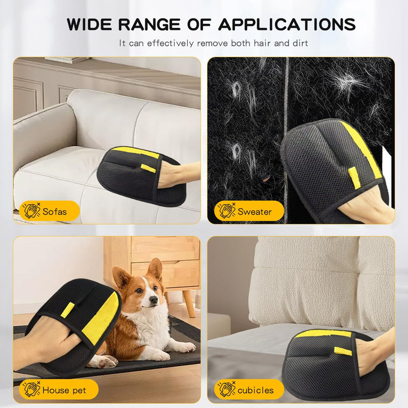 Electrostatic Pet Hair Removal Gloves: Quick Wiping - Reusable & Washable for Sofa Clothing Pet Beds Effortless Cats & Dogs Hair Remover for Busy Pet Owners - PawsPlanet Australia