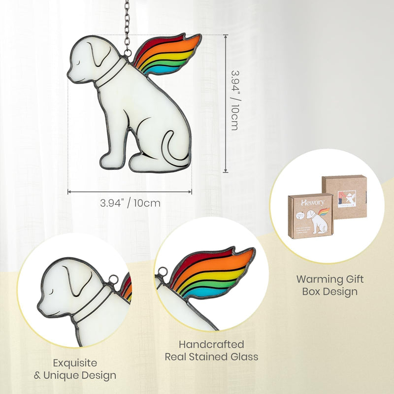 Hewory Loss Dog Sympathy Gifts: Dog Memorial Gifts for Loss of Dog Sympathy Gift Stained Glass Window Hanging, Pet Bereavement Rainbow Wings Dog Passing Away Remembrance Memory Ornament for Dog Lovers - PawsPlanet Australia