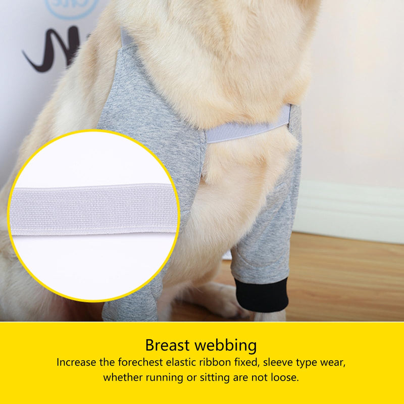 Breathable Elastic Dog Front Leg Adjustable Padded Protectors for Pet Knee Protection and Recovery from Injuries