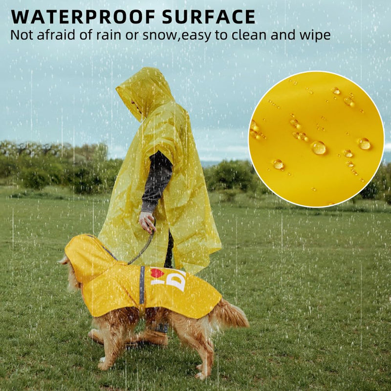 GreenJoy Dog Raincoat with Cute Print - Waterproof Dog Rain Jacket with Reflective Strips and Leash Hole,Adjustable Dog Rain Coat for Small,Medium and Large Dogs(Yellow (I Love My Dad), XX-Large) Yellow (I Love My Dad) - PawsPlanet Australia