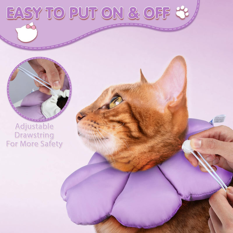 ANWA Cat Cone Collar Soft, Waterproof Cat Recovery Collar, Adjustable Soft Cone for Cats After Surgery Medium