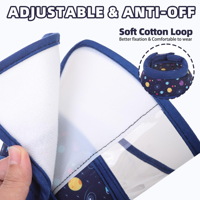 PUPTECK Cat Cone Collar Soft for Neck, Pet Recovery Collar to Stop Licking After Surgery, Adjustable Elizabethan Pet Collar for Small Medium Cats Kittens, NavyBlue M "M (Neck Girth 8.5-11.5in, within 11lbs)"