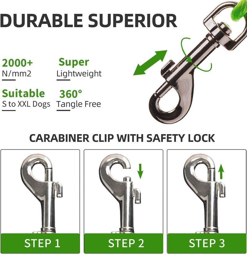 10ft Tie Out Cable for Dogs Up to 350LBS Dog Leads for Yard- and Camping No Tangle Rust Proof Training Dog Cable Can Use to Dog Chain for Yard Dogtie Out Cable Ample Length for Freedom 10FT/350LBS green - PawsPlanet Australia