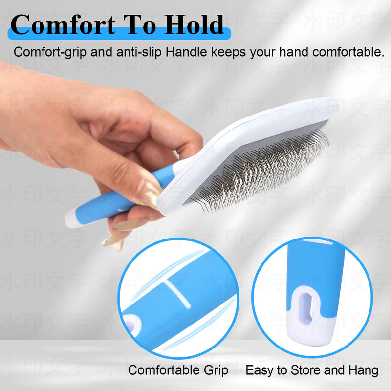 French Bulldog Brush,Skin Friendly Effectively Tackle Shedding,Essential French Bulldog Accessory for Your Pets,Blue - PawsPlanet Australia