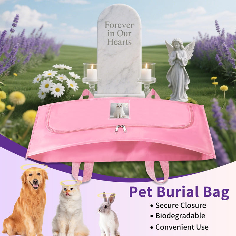 Pet Body Bag for Burial - Eco-Friendly Pet Casket Body Bag for Dogs/Cats/Rats/Rabbits/Pigs/Chickens/Birds 44-48 Lbs - 46.5 x 14.6Inch - Personalized Organic Sack Pet Burial Pod for Cremation - PawsPlanet Australia