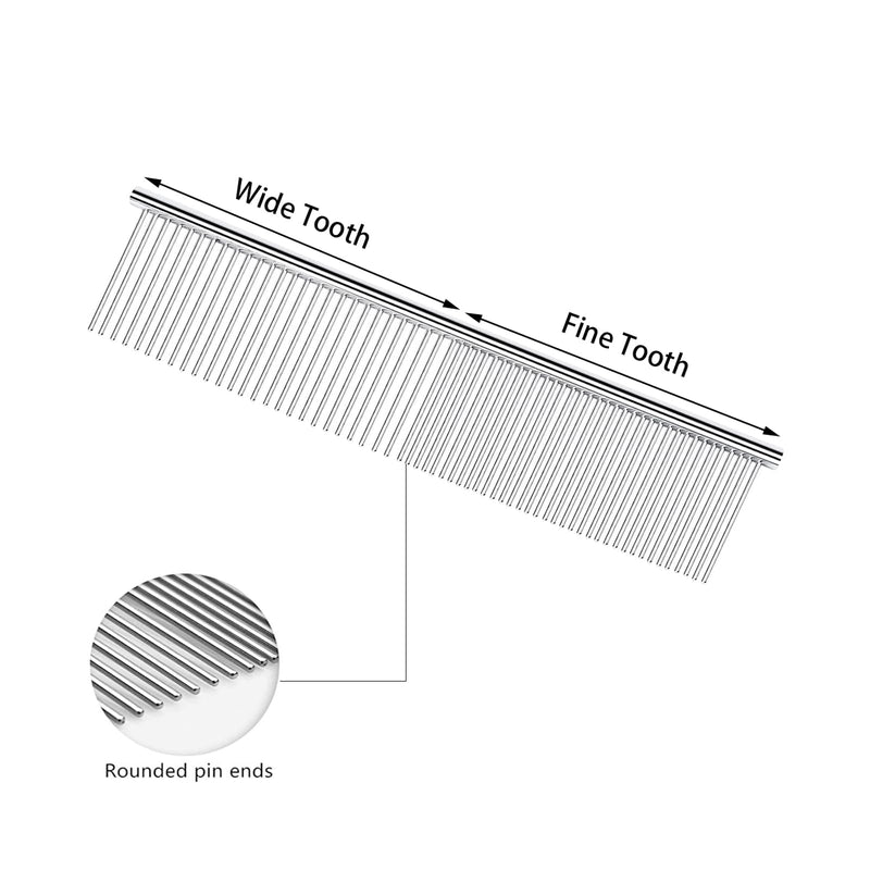 Metal Comb for Dogs - Stainless Steel Dog Grooming Comb Set, 4 Pack Pets Flea Remova Tool - 6.3IN/7.4IN 4 Pcs - PawsPlanet Australia