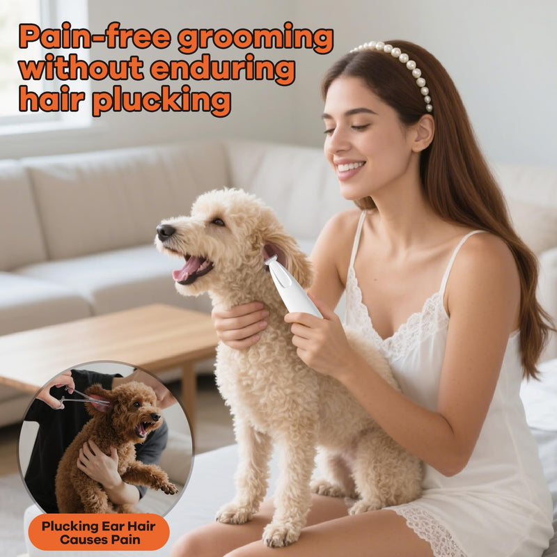 Dog Ear Hair Removal Tool, Ear Hair Trimmer for Dogs at Home, Safety Blunt Tip Scissors, Painless Clippers for Grooming ear care kit - PawsPlanet Australia