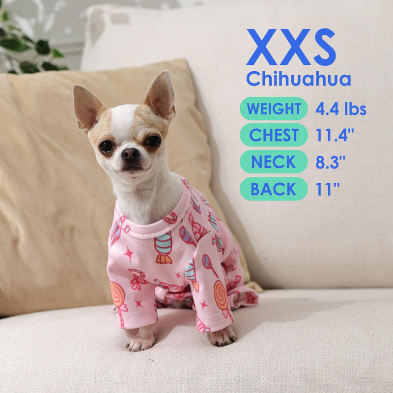 MIGOHI Sweet XS Dog Pajamas, Dog Onesie for Small Dogs | Stretchy & Lightweight Doggy Clothes, Cute Warm Jumpsuit for Puppy, Summer Nightwear, Pink, XS XS(6-10 lbs) - PawsPlanet Australia