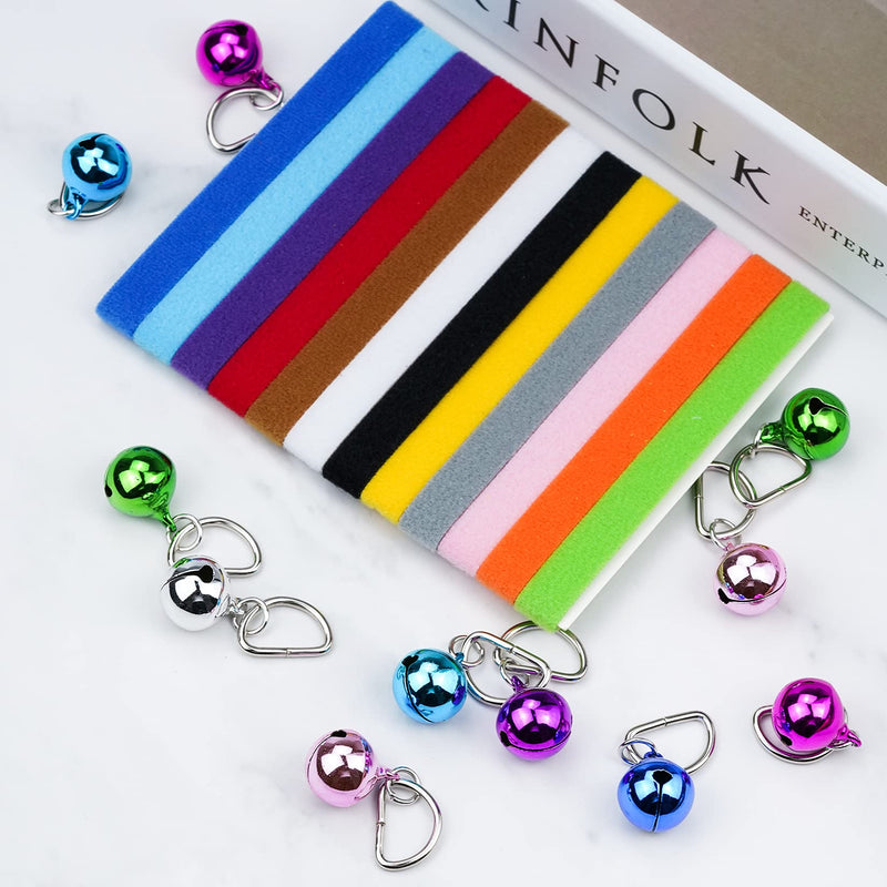 jiebor 24Pcs Tiny Kitten Collar Puppy Whelping Collars with 24Pcs Bell for Small Newborn Puppies Kitten Cat Dog - PawsPlanet Australia