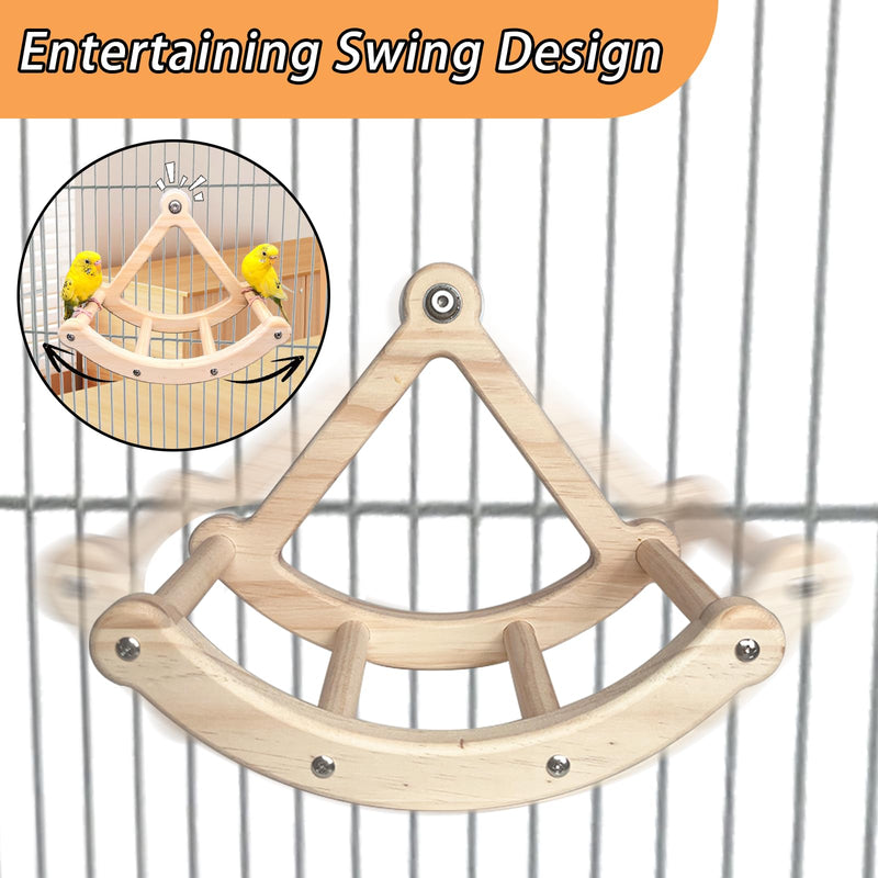 Bird Perch Toy,Wooden Rocking Perch Exercise Wheel, Interactive Bird Intelligence Puzzle for Animals Parrot,Green Cheeks, Baby Lovebird, Chinchilla, Budgie - PawsPlanet Australia