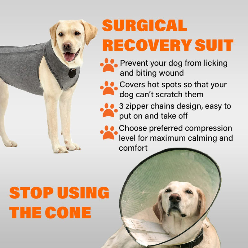 NeoAlly Upgraded Dog Surgical Recovery Suit Cone Alternative Onesie Post Surgery Wear Protects Abdominal Wounds and Skin Anti Licking, Aids Hot Spots, and Provides Anti Anxiety Relief - M Medium