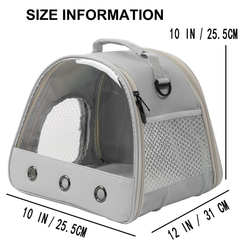 Pet Travel Carrier with Absorbent Pad Set, Pee Pad with Leak-Proof Quick-Dry Design for Bearded Dragon,Portable Guinea Pig Bag for Sugar Glider,Hedgehog,Rat,Bunny,Rat,Outdoor Used Grey TPU Carrier+NP