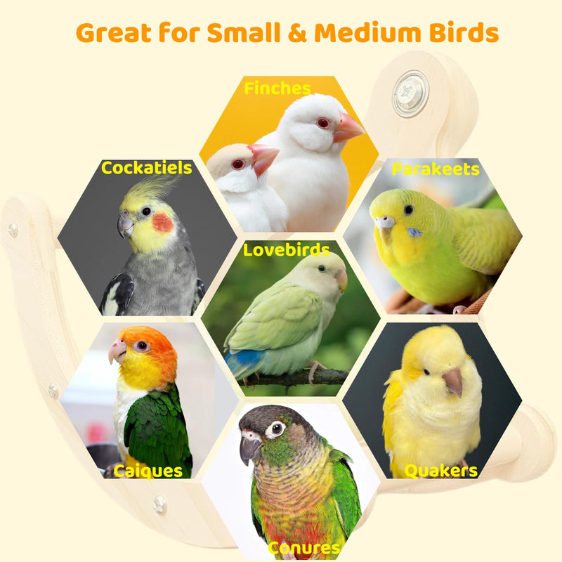 Bird Perch Toy, Interactive Rocking Parakeet Toys and Perches, Wooden Exercise Cockatiel Toys, Intelligence Birds Enrichment Toy for Parrot, Bird Cage Accessories Perch for Budgies Conure - PawsPlanet Australia