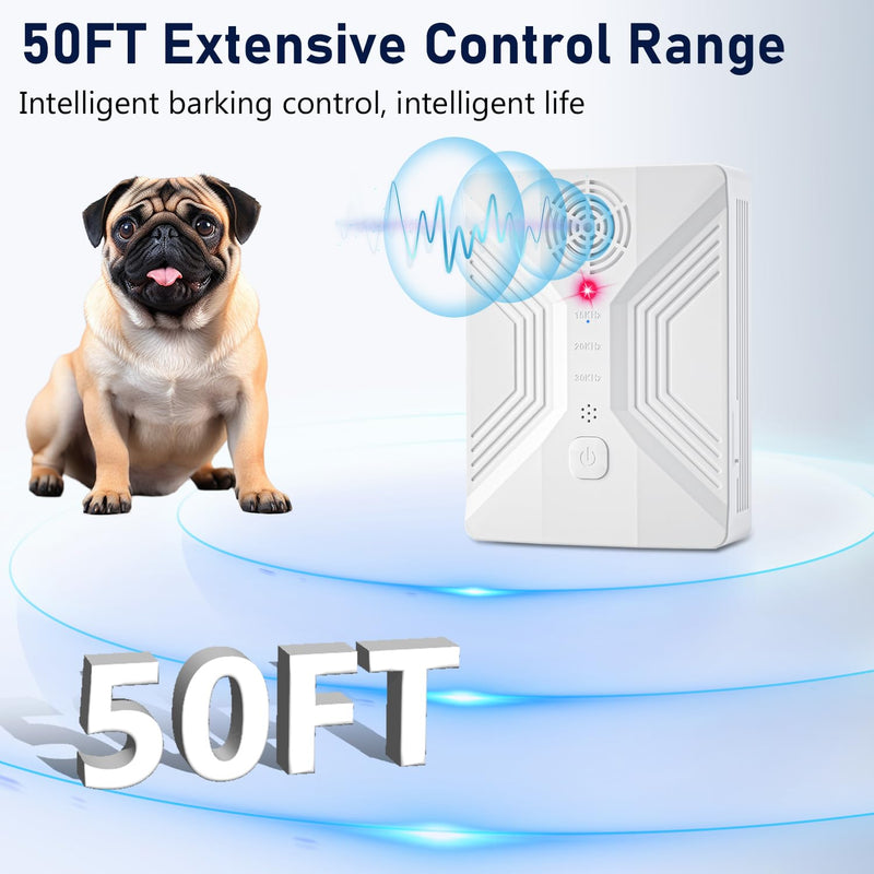 Anti Barking Device For Dogs, 55 Ft Dog Barking Deterrent Devices, 4 Frequency Weatherproof Ultrasonic Bark Deterrent, Effective Stop Barking Dog Devices, Stop the dog from barking at a distance
