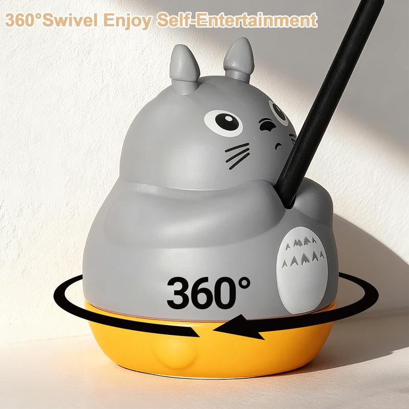360° Rotatable Interactive Cat Toy, Automatic Cat Wand Toy with Peel-and-Stick Base, Moving Feather, Fish and Bell, Detachable Cat Teaser, Two Model, Cat Toys for Indoor Cats, Kitten and Adult Cats - PawsPlanet Australia