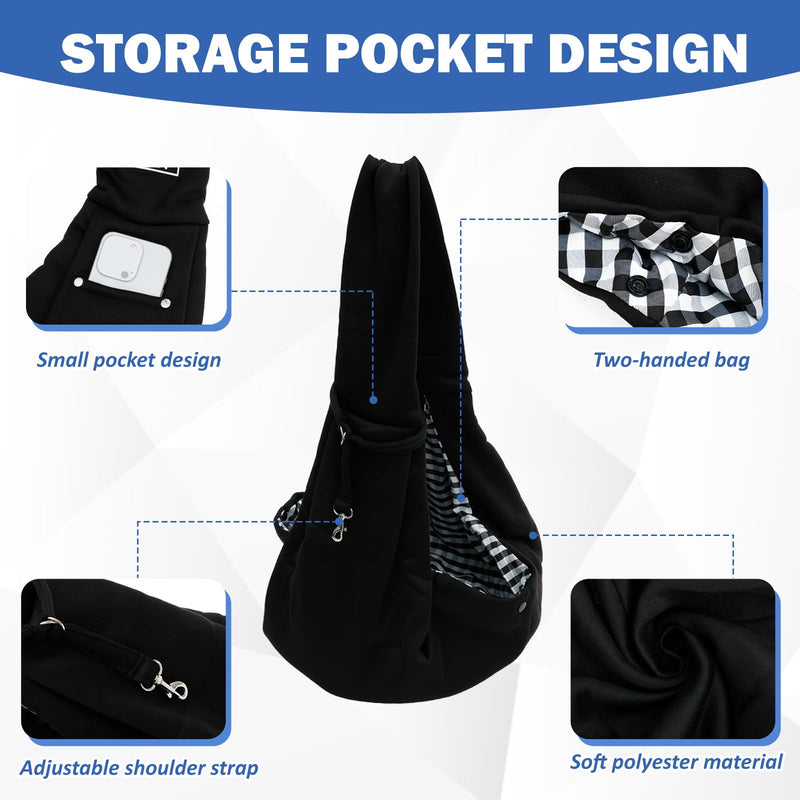 Dog and Cat Sling Carrier, Reversible Pet Papoose Bag, Adjustable Length Cat Sling Strap, Front Facing Dog Carrier Sling, Travel Safety Harness for Outdoor Travel Use - PawsPlanet Australia
