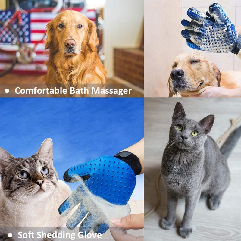 New Double-Sided Gloves for Cats and Dogs with Bath Massage?Deshedding Brush Glove, Five Fingers with 259 Silicone Needles,Effective in Removing Pet Floating Hair, Universal Both Hands Glove - PawsPlanet Australia