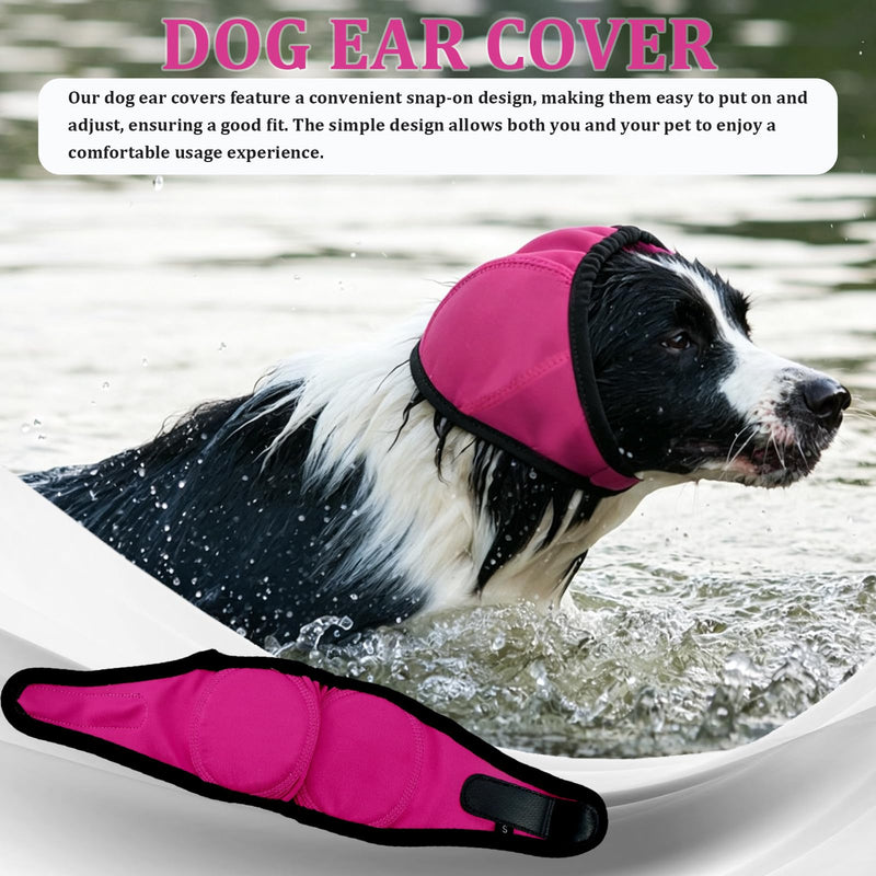 Rose Dog Ear Cover Dog Ear Muffs Noise Protection Swimming Waterproof Dog Ear Caps for Bath, Pet Ears Muffs for Noise Bath, for Ears Protection (Size S) Size S