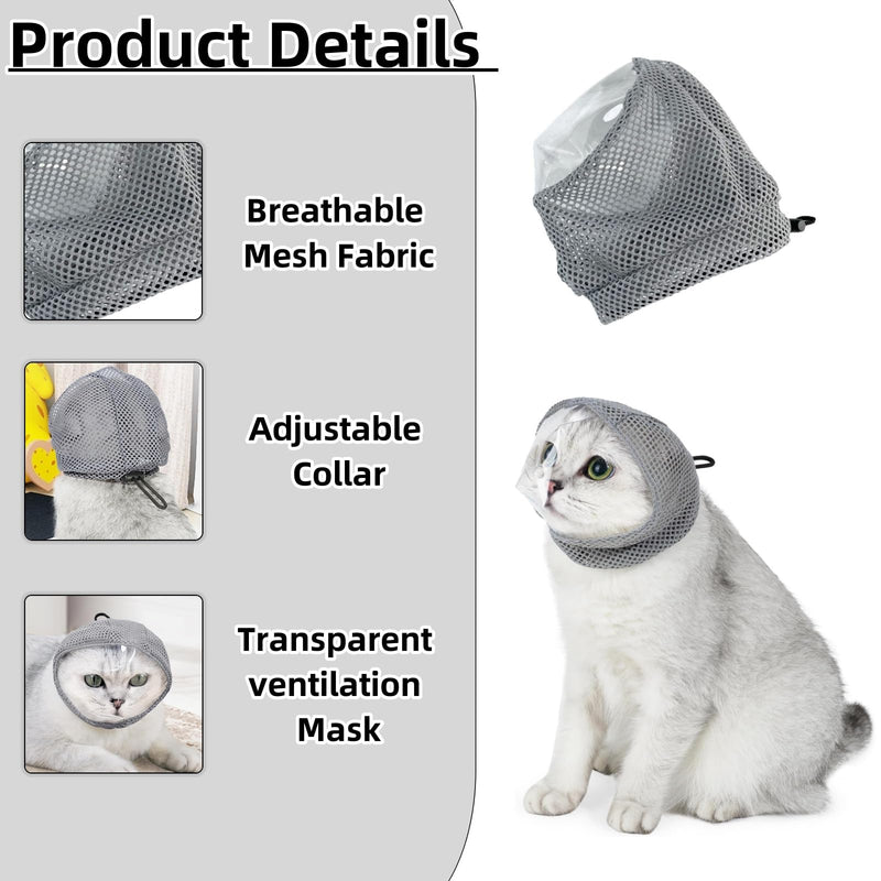 Cat Bubble Muzzle for Cats That Bite Transparent Muzzle for Grooming and Nail Trimming Adjustable Soft Breathable Mesh for Bite Prevention - PawsPlanet Australia