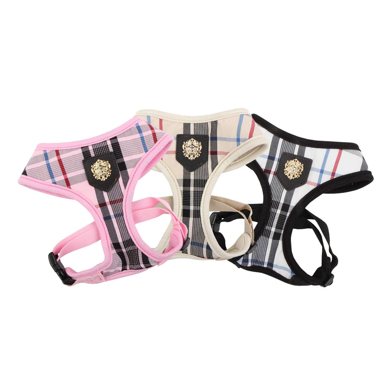 Puppia Junior Over-The-Head Dog Harness Checkered Pattern No Choke No Pull Adjustable Chest Belt Walking Training for Small and Medium Dog, Black, X-Large - PawsPlanet Australia