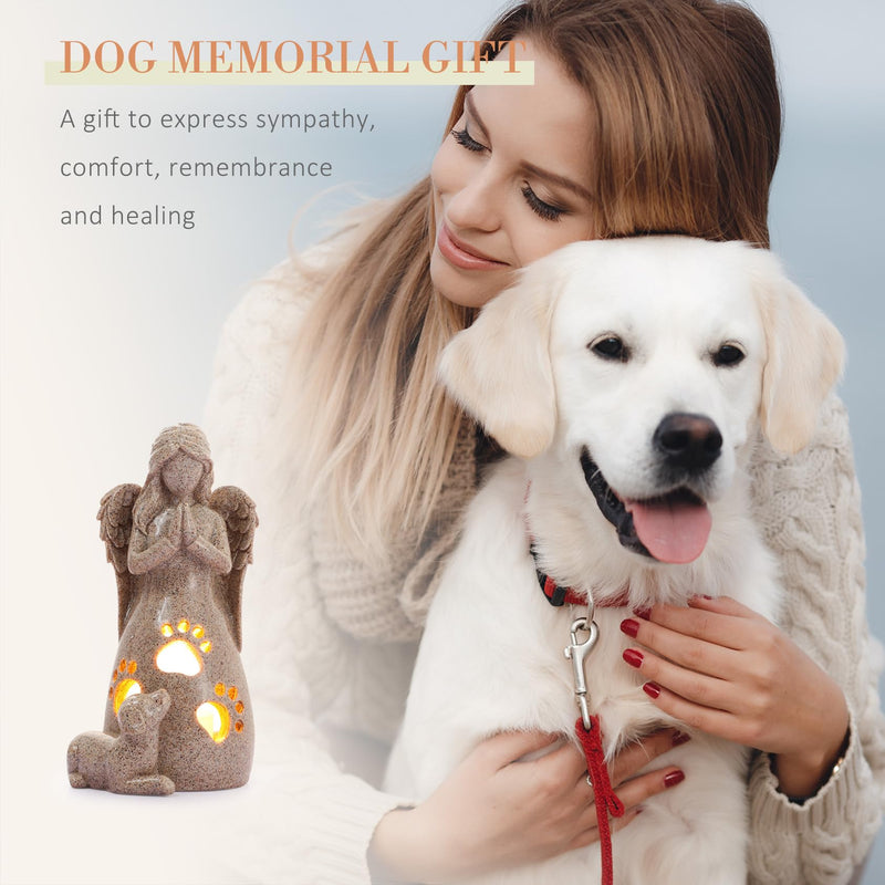 BEARAE Loss of Dog Sympathy Gift, Dog Memorial Gifts Candle Holder, Dog Passing Away Gifts, Angel Dog Memorial Statue, Dog Angel Figurine, Pet Memorial Gifts for Dogs - PawsPlanet Australia