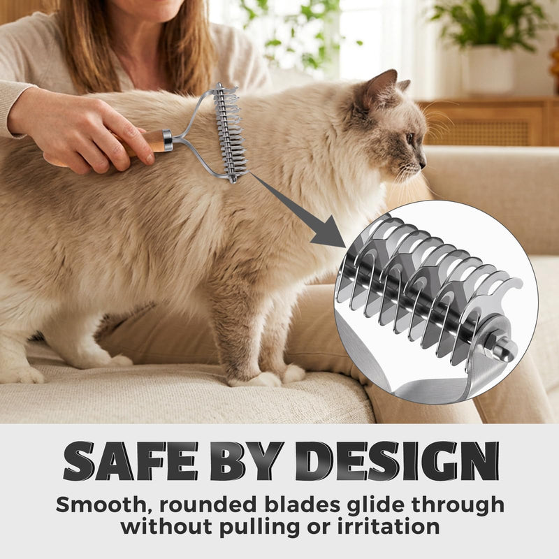 Dematting & Deshedding Comb for Dogs,Cats - Professional Grooming Brushes Undercoat Rake-Reduce Shedding and Remove Knots,Mats and Loose Undercoat