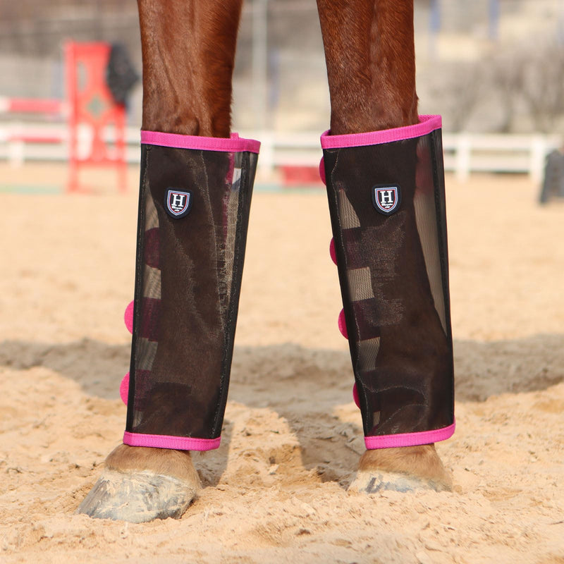 Harrison Howard Loose-Fitting Horse Fly Leggings Breathable, Tear-Resistant Fine Mesh Leg Guards Stay-on Comfortable Fly Boots (Set of 4) Magenta Large - PawsPlanet Australia