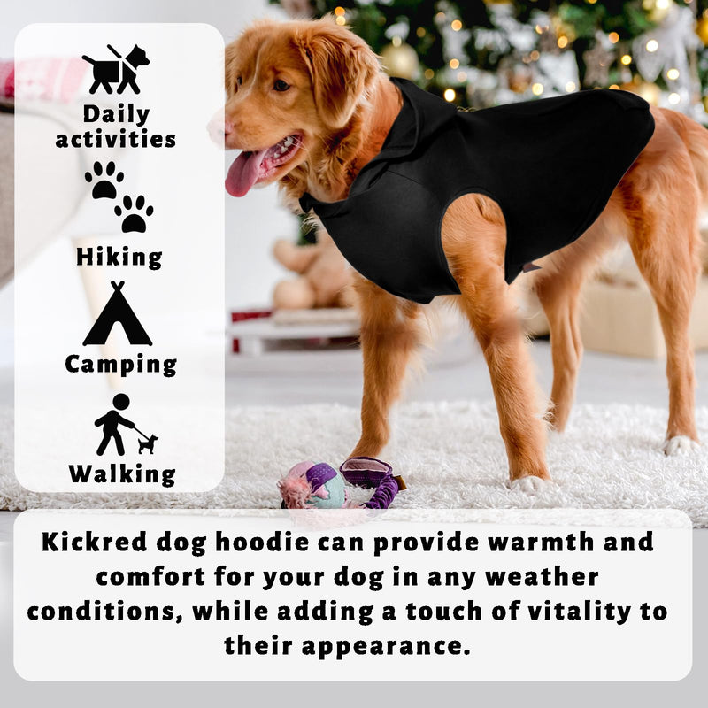 2 Pieces Basic Dog Hoodie, Soft & Comfy Dog Puppy Sweatshirt, Superior Comfort and Fit Doggy Security Hoodies Jumpsuit Sweater with Leash Hole and Pocket, Black & Brown/Sleeveless (Medium) Medium - PawsPlanet Australia