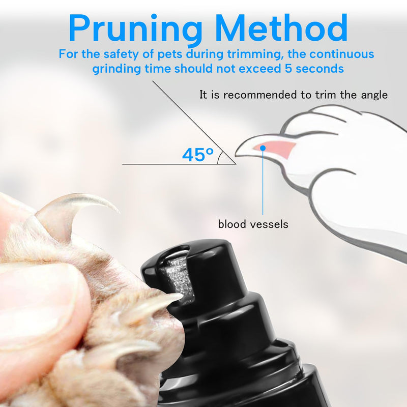 Silent Dog Nail Grinder,Electric Pet Nail Trimmer Silent Groom Pro,USB Rechargeable Dog Claw Grinders Quiet Diamond Bit Puppy Nails Clippers File Trimmer for Dogs & Cat - PawsPlanet Australia