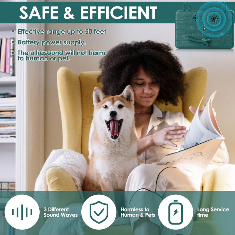 Anti Barking Device for Dogs, 4-Modes Ultrasonic Dog Barking Control Device, 50 FT Bark Box, Dog Barking Silencer for Indoor/Outdoor Use, Waterproof Dog Barking Deterrent for Garden, Bedroom
