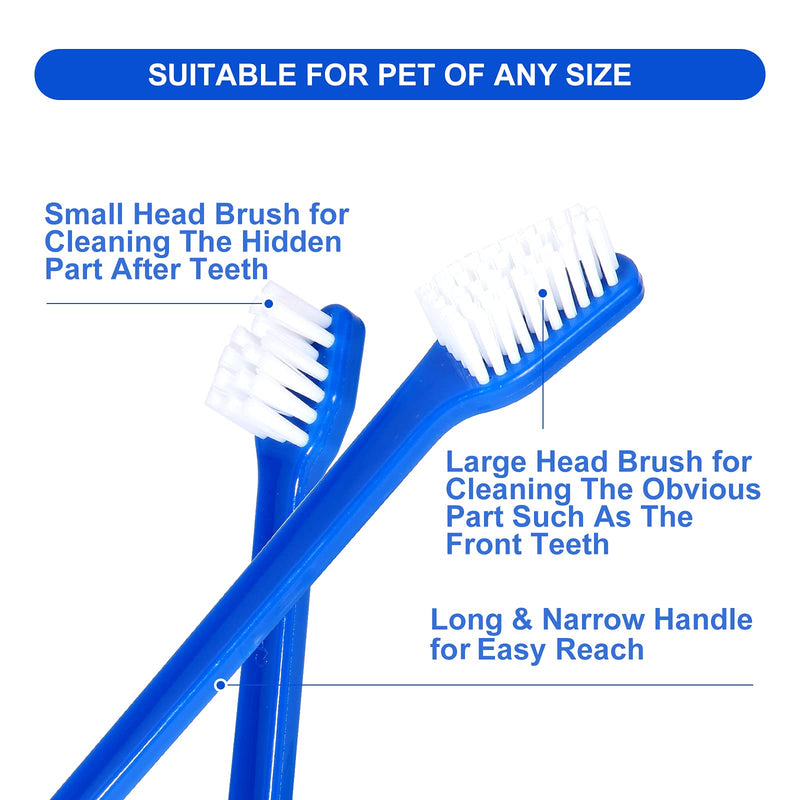 Newday Dog Toothbrush Set of 8 - Dual Headed, Dental Hygiene Convenient Soft Toothbrush to Clean pet Teeth, Dog Tooth Brushes for Small to Large Dogs, Cats, and Most Pets, Teeth Brush in Bulk - PawsPlanet Australia