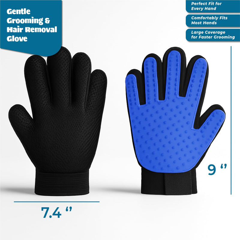 Cat & Dog Grooming Gloves for Shedding – Efficient Pet Grooming Gloves 2-in-1 Deshedding Brush & Massage Mitt | Perfect for Long and Short Hair (1 Pair) - PawsPlanet Australia