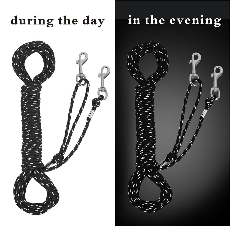 Reflective Cat Leash -30FT Cat Cable Out Escape Proof Walking Yard Long Durable Safe Leash Traning Play Outdoor for Puppies/Kittens/Small Animals(Black) 30FT Black - PawsPlanet Australia