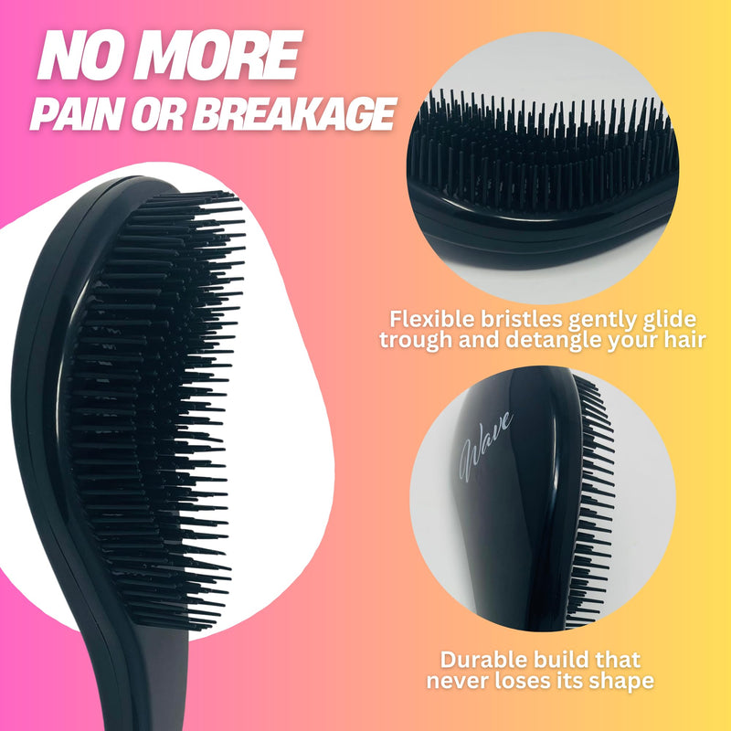 G.B.S Pet Deshedding Tools 3 Pack - Wave Fur Brush, Shampoo Brush, and Massager Brush - Perfect for Dogs or Cats Black - PawsPlanet Australia
