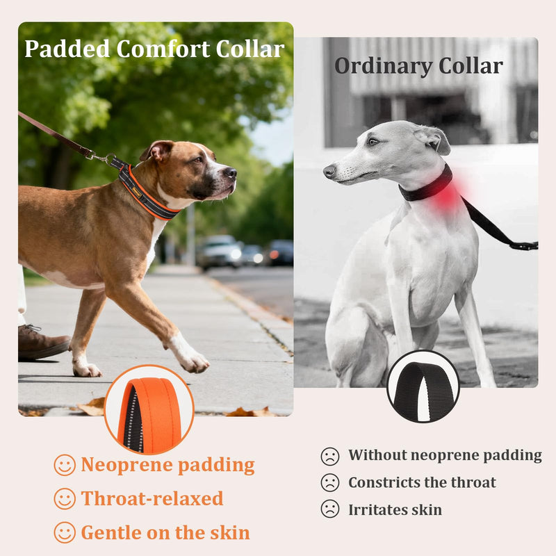Mayerzon 1.5" Wide Martingale Collar for Large Medium Small Dogs Pitbull German Shepherd, No Pull Reflective Slip Martingale Dog Collar with Buckle Soft Padded for Walking Training(Orange, M) Fall Maple Blaze M: 14.5"-16.25"