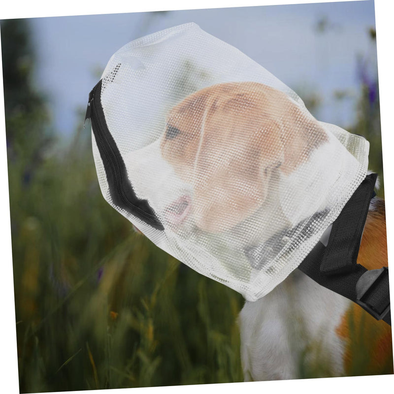 Toyvian Breathable Dog Mask for Puppies with Zip Outdoor Muzzle for Dogs Adjustable Face Cover Pet Head Protection for Camping and Hiking