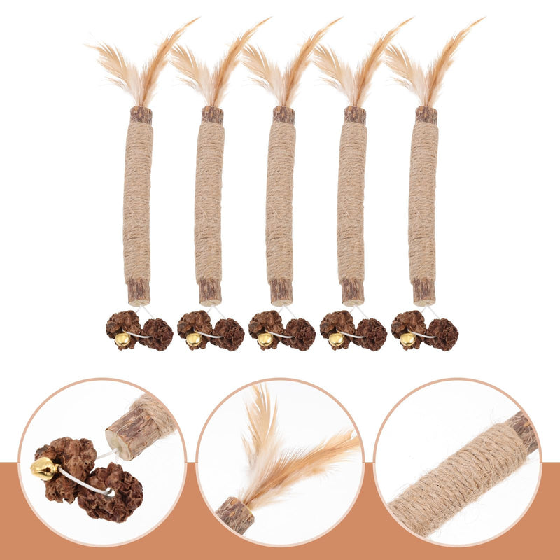 ERINGOGO 5 Pieces Dental Toys for Cats Made from Natural Actinidia Polygama and Cecidum Fruit, Bite-Proof for Dental Health in Cats and Kittens