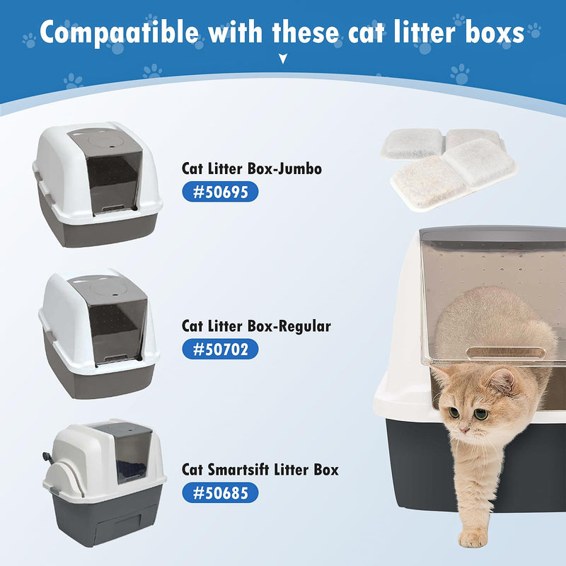 12 Pack Air Purifier Pad for Catit Airsift Jumbo/Regular/Smartsift Litter Box, Dual Action Filter to kepp Catit Litter Box Fresh Smell，Cat Litter Box Filters Pads Replacement - PawsPlanet Australia