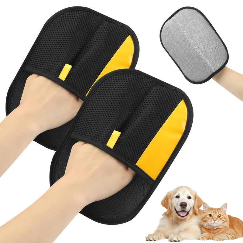 Pet Hair Removal Glove,2Pcs,Electrostatic Gloves Pet Hair Removal,Highly Efficient,Pet Hair Remover Glove,9.45-Inch Large Brush Surface,Reusable Cat Grooming Gloves for Couch,Sweater,Carpet,Curtain. - PawsPlanet Australia