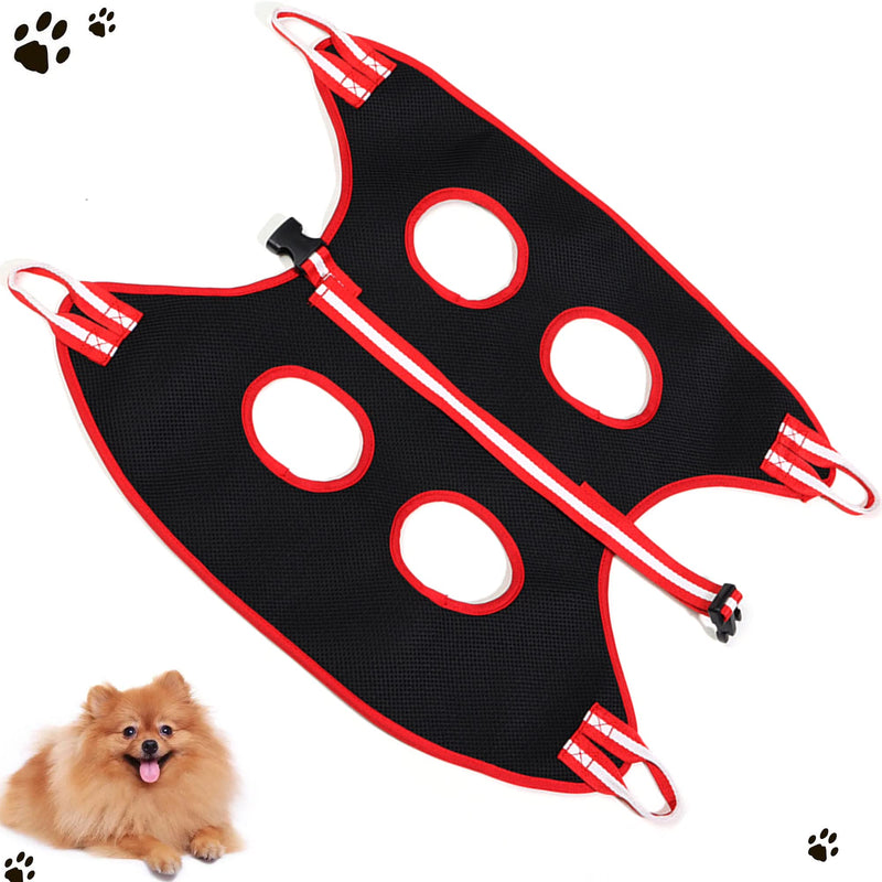 Dog Grooming Hammock, Pet Nail Trimming Harness for Dog and Cat, Pet Grooming Hammock Harness for Medium Dogs/Giant Cats, Dog Nail Trimming Hammock for Nail Clipping and Bath Grooming, Black, Large - PawsPlanet Australia