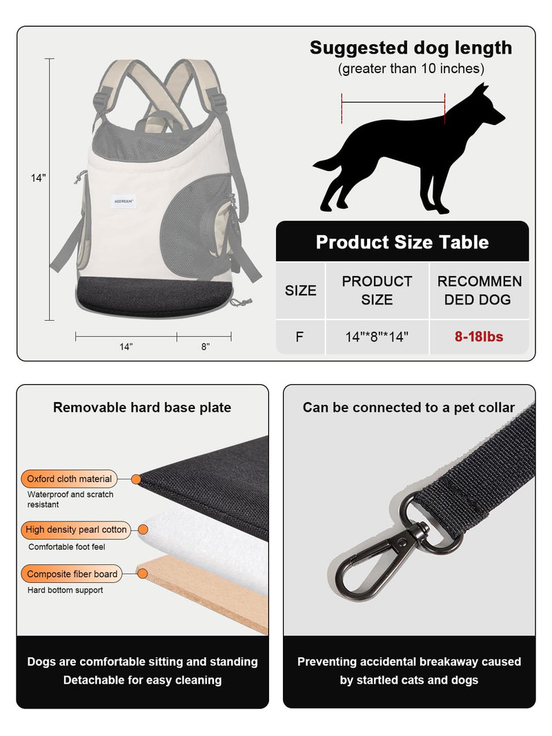 Dog Carriers for Small Dogs,Dog Backpack with 2 Pocket for Travel,Comfortable Dog Front Carrier Suitable for Dogs 8-18 pounds Machine Washable (Beige) Medium - PawsPlanet Australia