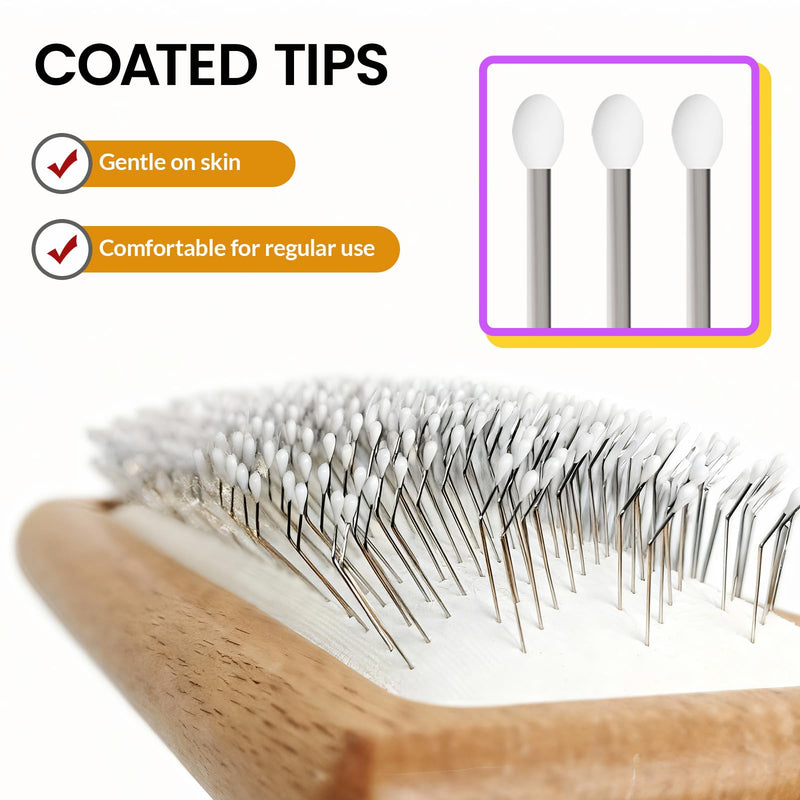 Dog Slicker Brush for Shedding and Grooming, Pet Deshedding Brush with Rounded Tips&Air-Cushion for Dogs & Cats, Undercoat & Dematting Tool for Long/Short Hair Pets