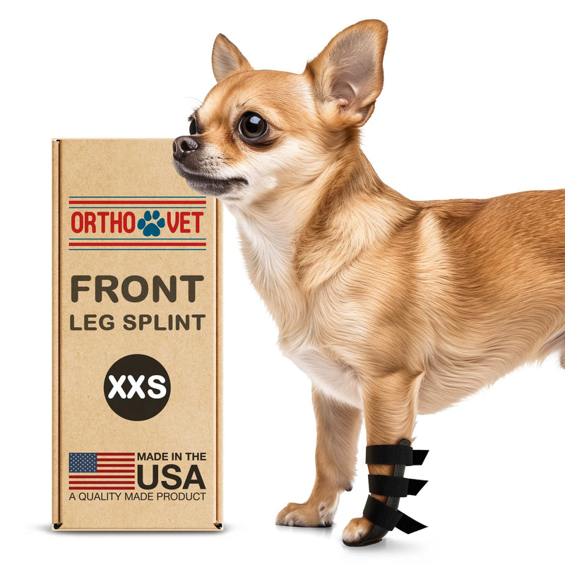 Standard Front Leg Brace for Dogs with Injuries, Arthritis, or Licking Prevention, Durable & Lightweight Post-Surgery Protection for Pets - XXS XX-Small