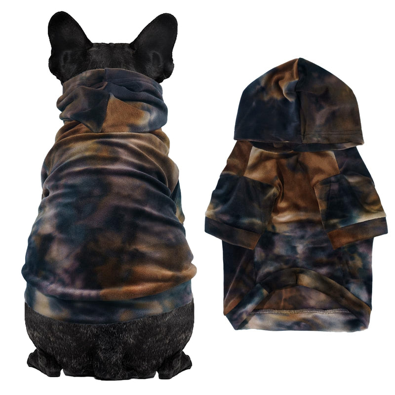 Tie Dye Dog Hoodie Puppy Sweater Sweatshirt, Cold Weather Coat Pet Clothes for Dog Cat Brown Medium - PawsPlanet Australia