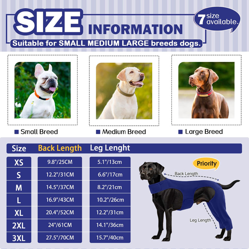 Recovery Suit For Dogs - Leg Surgery Recovery Suit, Lick Sleeve To Prevent Licking Bite, Avoids Wound Infection - XL Blue
