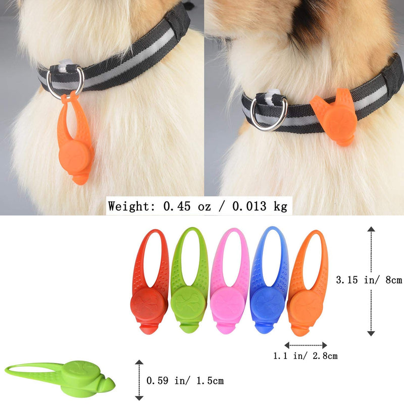 5-Pack LED Light Up Dog Collar Light, Waterproof Dog Cat Pet Safety Strobe Harness Leash Necklace Lights for Large Medium Small Dogs at Night Time Walking Camping Warning Reflective Gear Accessories - PawsPlanet Australia