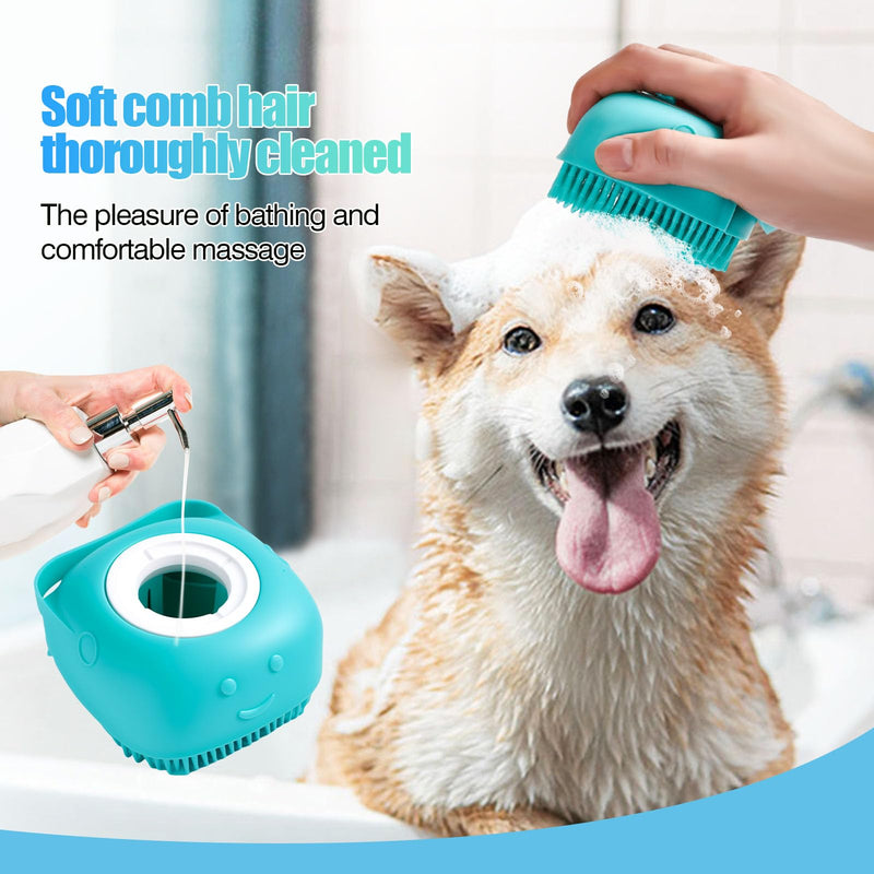 4-Piece Rubber Pet Grooming Kit for Dogs and Cats - Gentle Deshedding Brush & Massage Gloves, Suitable for Short & Long Hair, Bathing and Shedding Tool（3 * Blue+Green） - PawsPlanet Australia